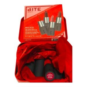 BITE BEAUTY Bold Bites Mini Power Move Soft Matte Lipstick Set (4-Piece) NIB